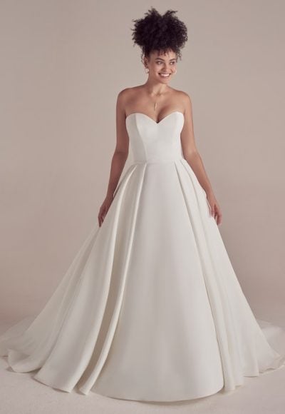 Strapless Ball Gown Wedding Dress With Pleated Skirt by Maggie Sottero