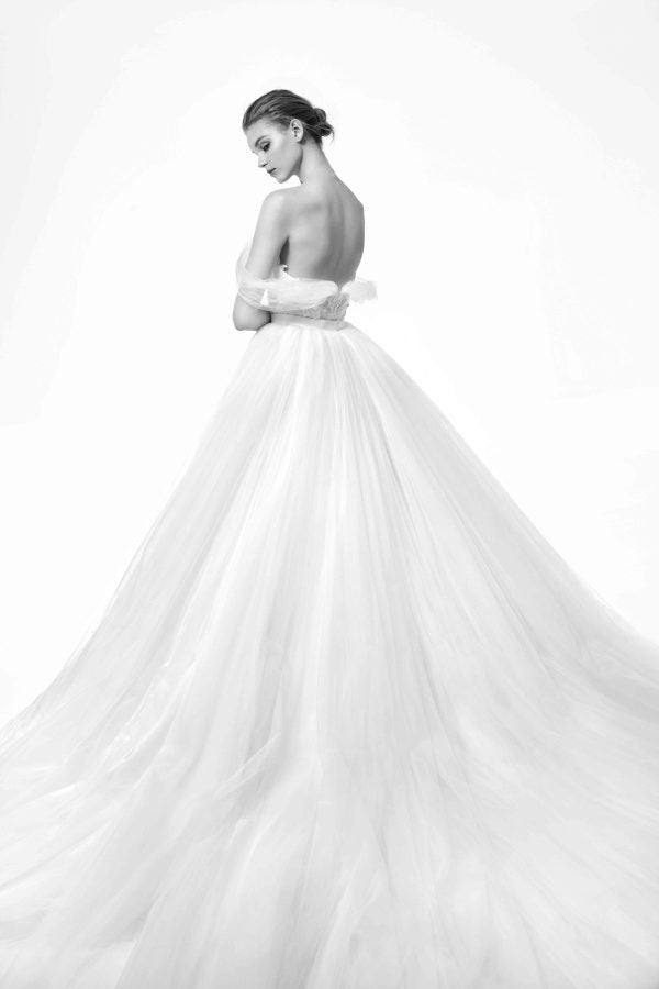 Beaded Lace Fit And Flare Wedding Dress With Detachable Overskirt by Nicole + Felicia - Image 2