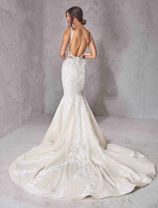 Sleeveless Mermaid Wedding Dress With Deep V-neckline And Open Back by Tony Ward - Image 2