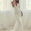 Beaded Sheath Wedding Dress With V-neckline And Open Back by Anna Campbell - Image 1