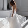 Sleeveless A-line Wedding Dress With Floral Embroidered Tulle by Anna Campbell - Image 2