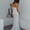 Sleeveless Sheath Wedding Dress With Straight Neckline And 3D Floral Embellishment by Anna Campbell - Image 2