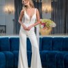 Sleeveless Jumpsuit With Deep V-neckline by Estee Couture - Image 1