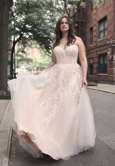 Strapless Ball Gown Wedding Dress With Beaded Bodice by Maggie Sottero