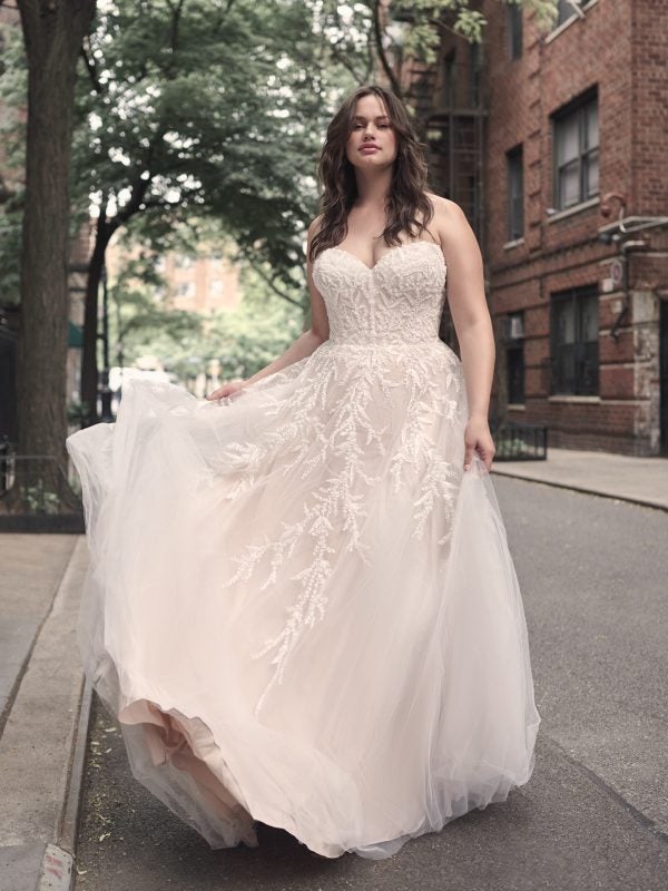 Strapless Ball Gown Wedding Dress With Beaded Bodice by Maggie Sottero - Image 1
