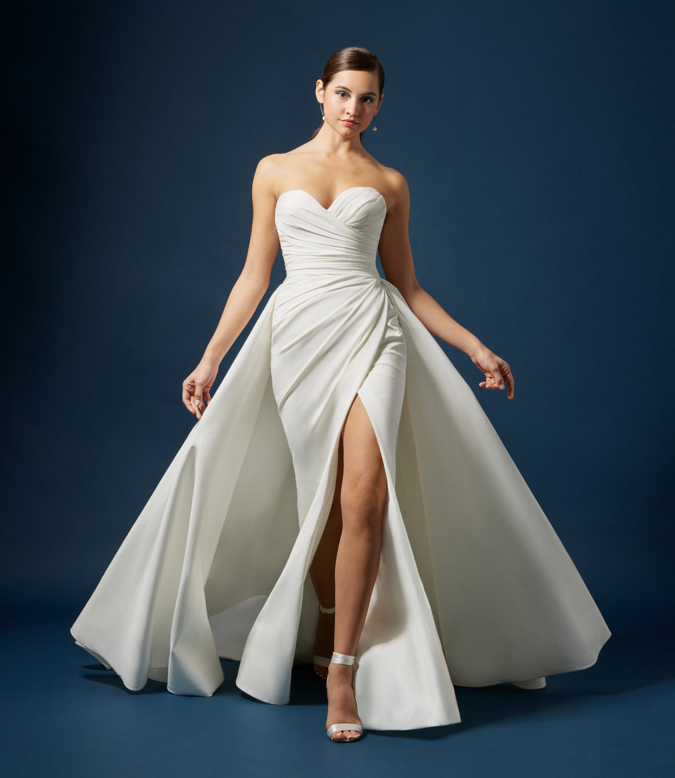 Strapless Fit And Flare Wedding Dress With Detachable Overskirt by Lazaro