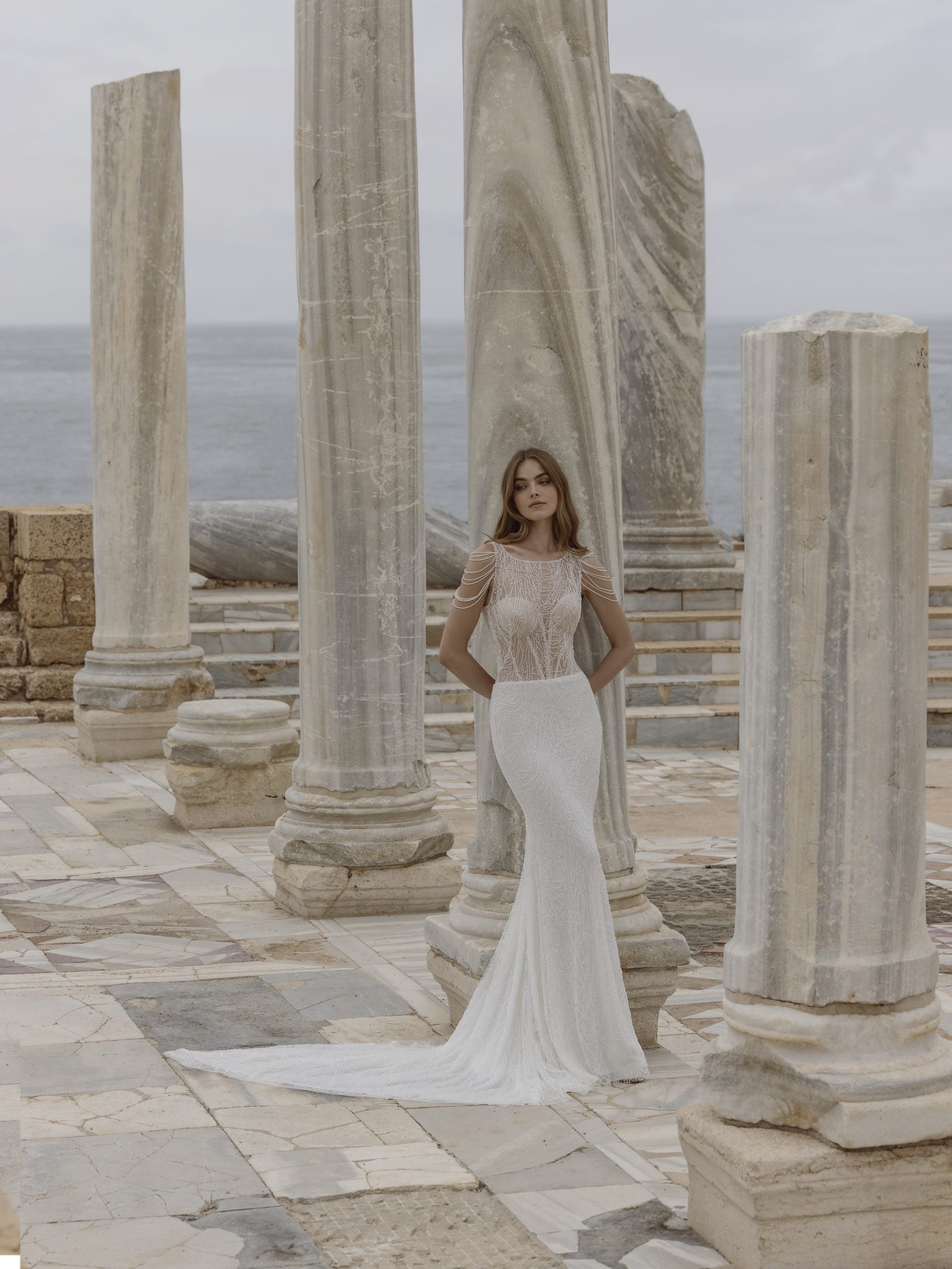 Beaded Fit And Flare Wedding Dress With Open Back by Love by Pnina Tornai - Image 1