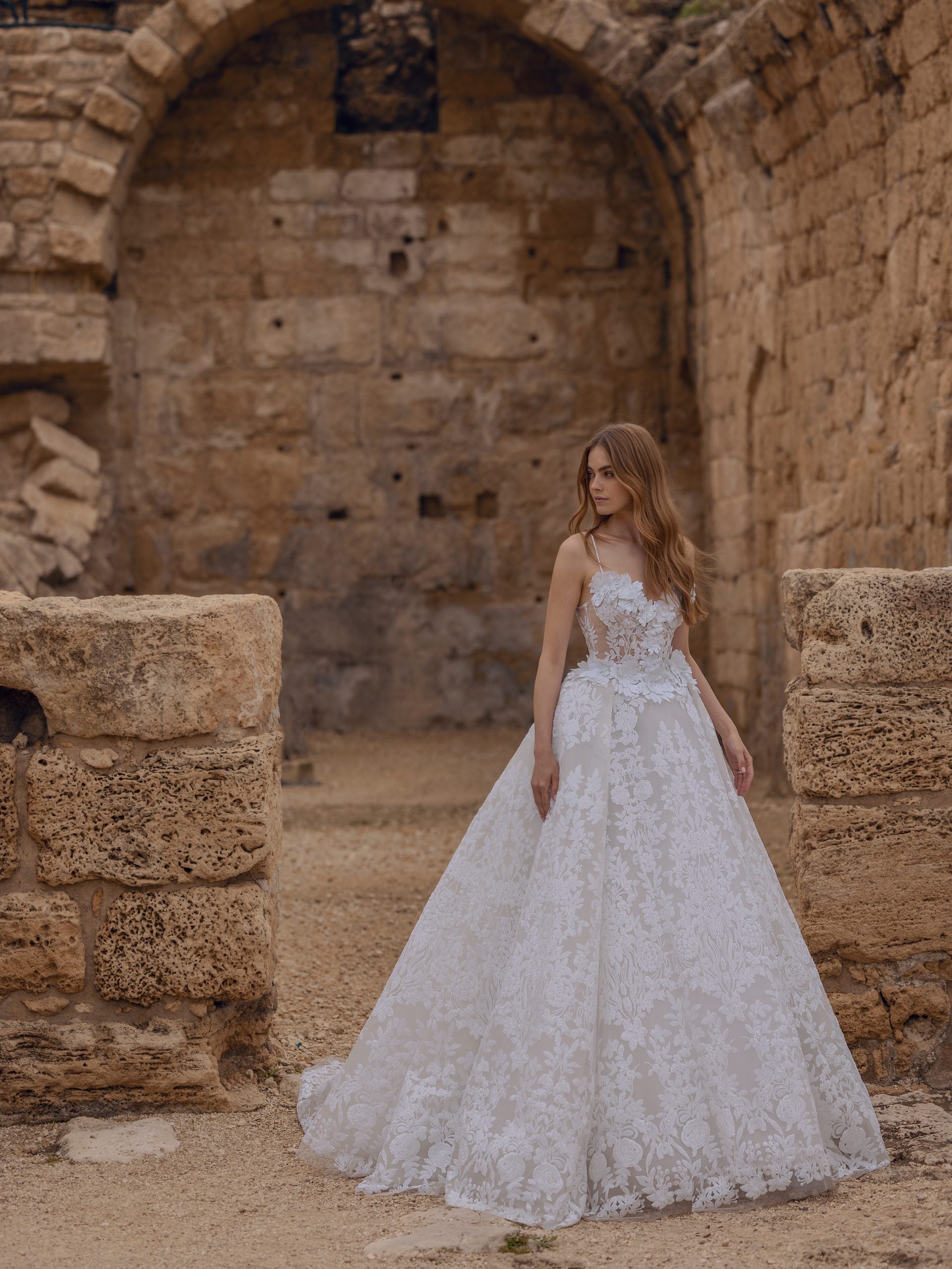 Lace Ball Gown Wedding Dress With Sweetheart Neckline by Love by Pnina Tornai - Image 1