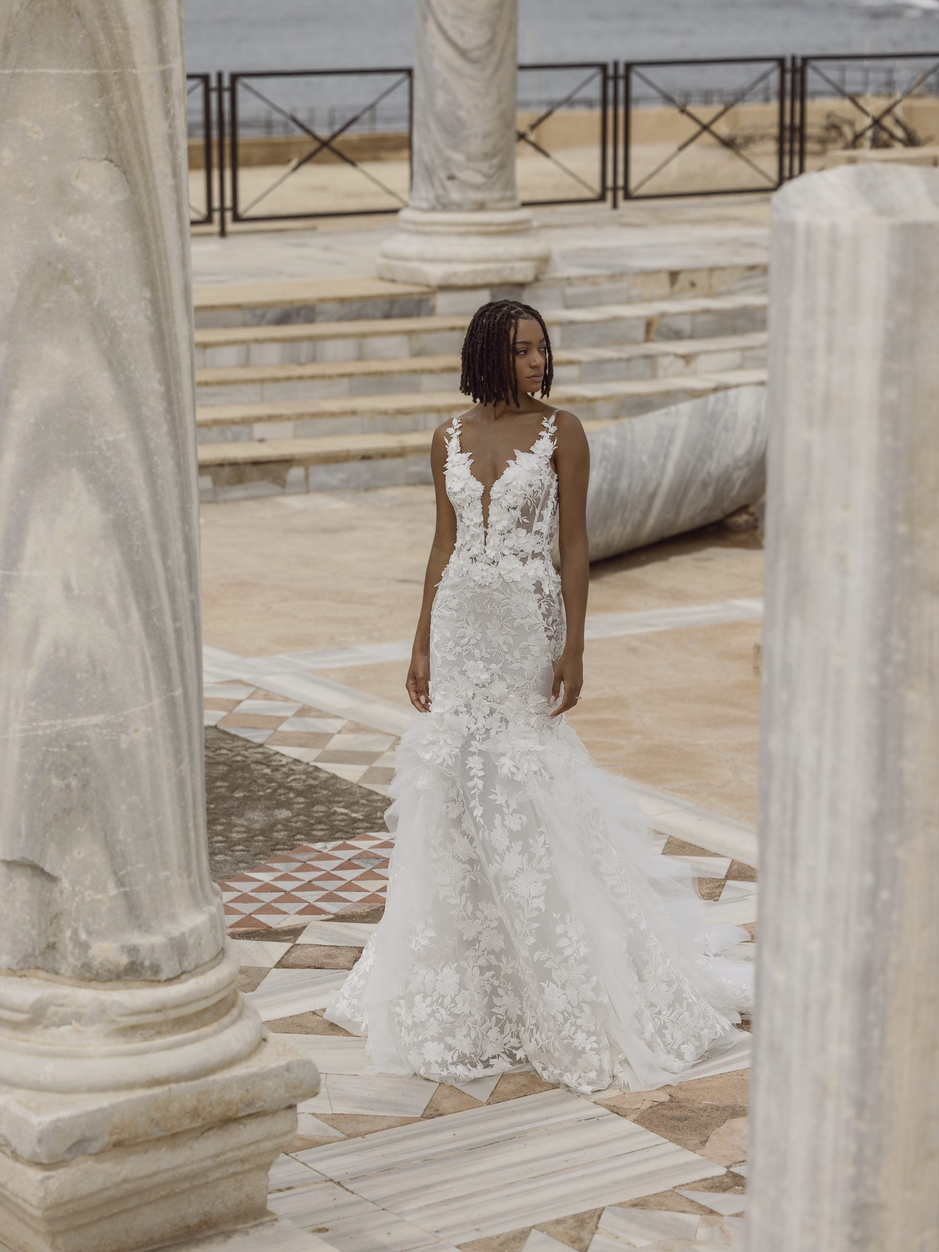 Lace Fit And Flare Wedding Dress With Open Back