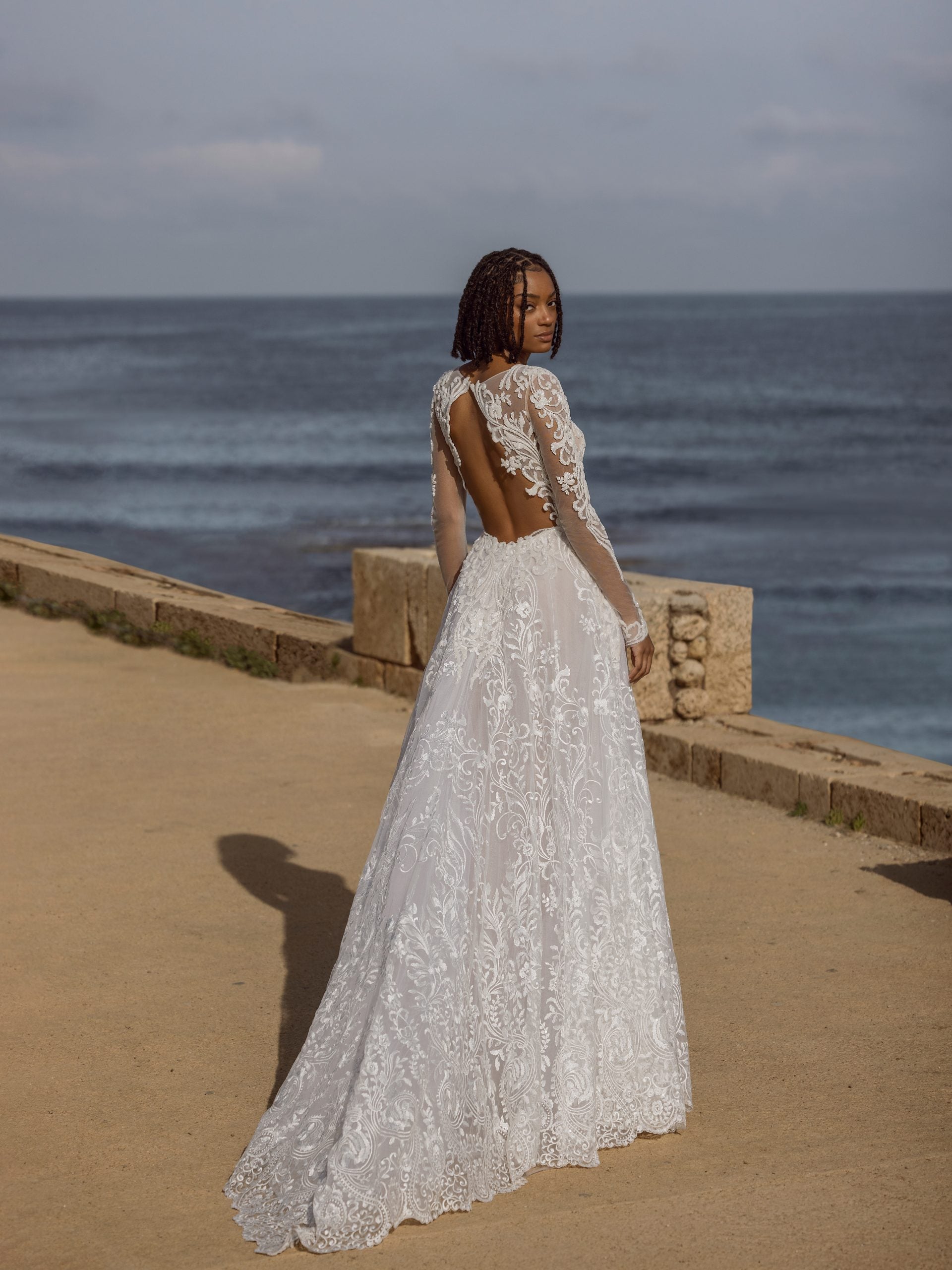 Long Sleeve Lace Ball Gown Wedding Dress With Open Back by Love by Pnina Tornai - Image 2