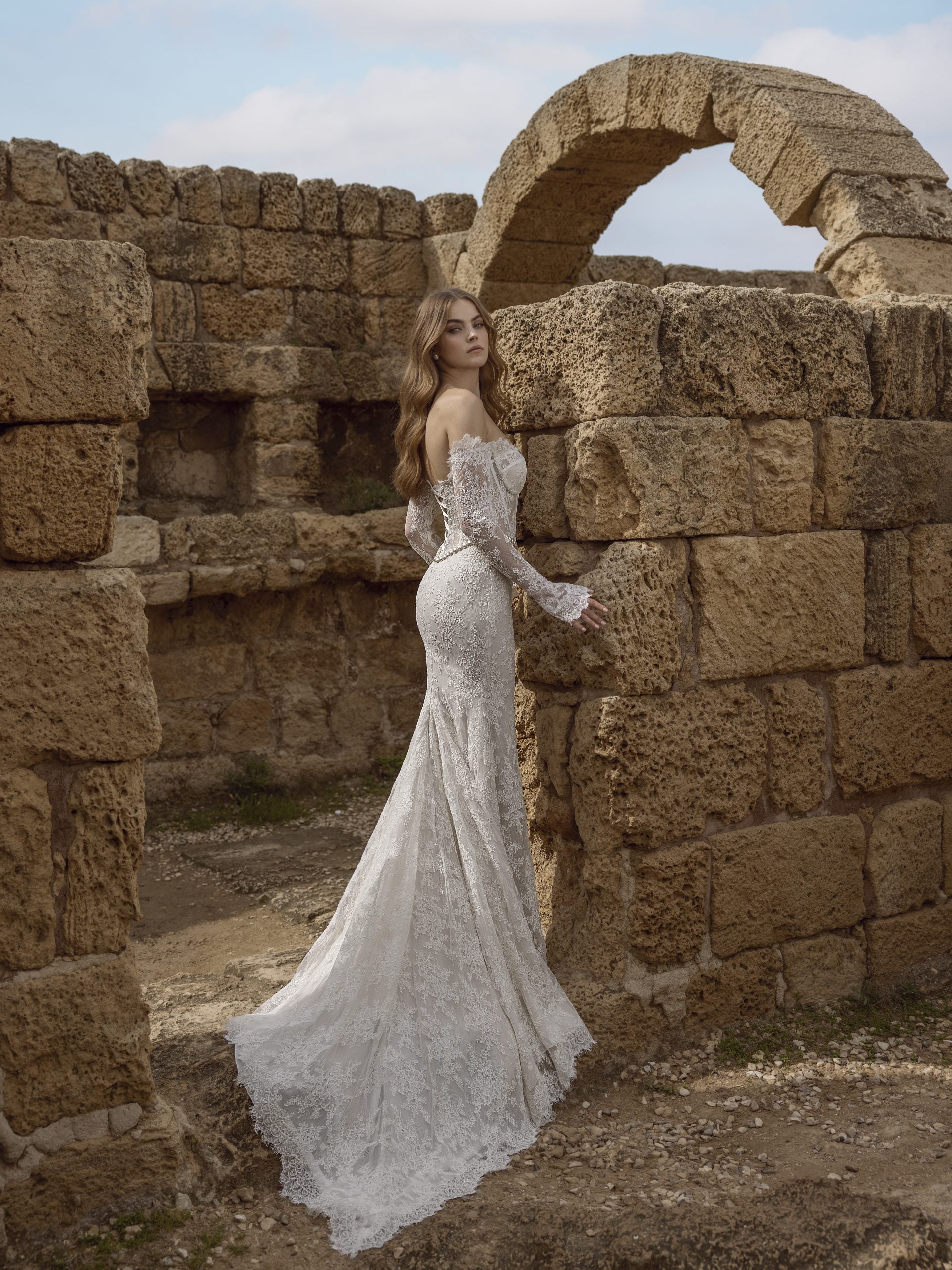 Long Sleeve Lace Fit And Flare Wedding Dress by Love by Pnina Tornai - Image 2