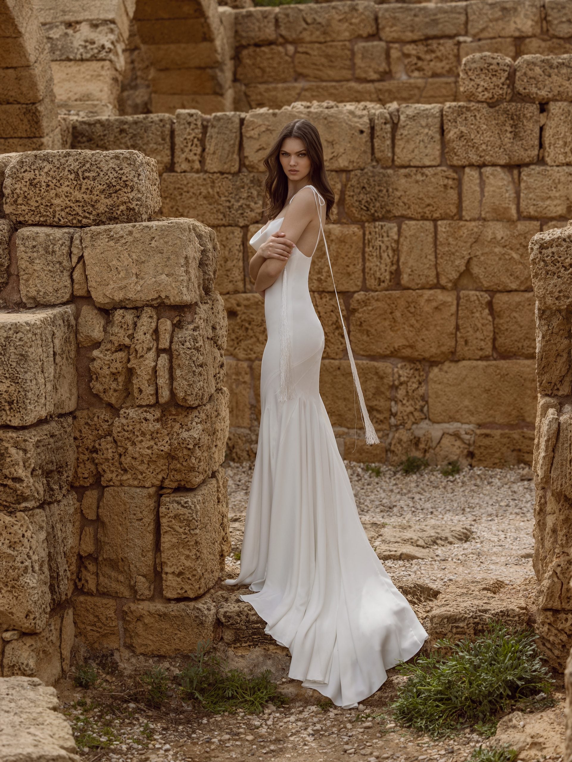 Spaghetti Strap Fit And Flare Wedding Dress With Open Back by Love by Pnina Tornai - Image 2