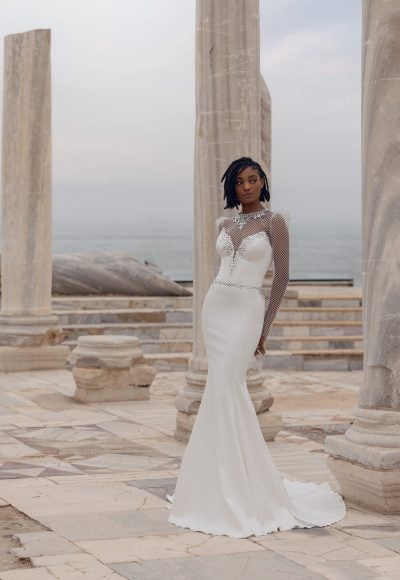 Strapless Fit And Flare Wedding Dress With Beaded Bodice by Love by Pnina Tornai