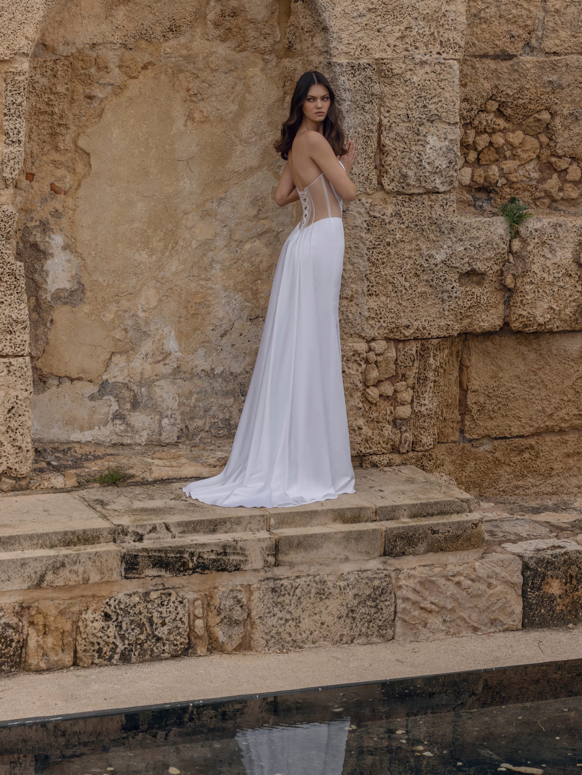 Strapless Fit And Flare Wedding Dress With Illusion Sides by Love by Pnina Tornai - Image 2
