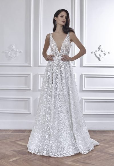 Sleeveless A-line Wedding Dress With Open Back by Maison Signore