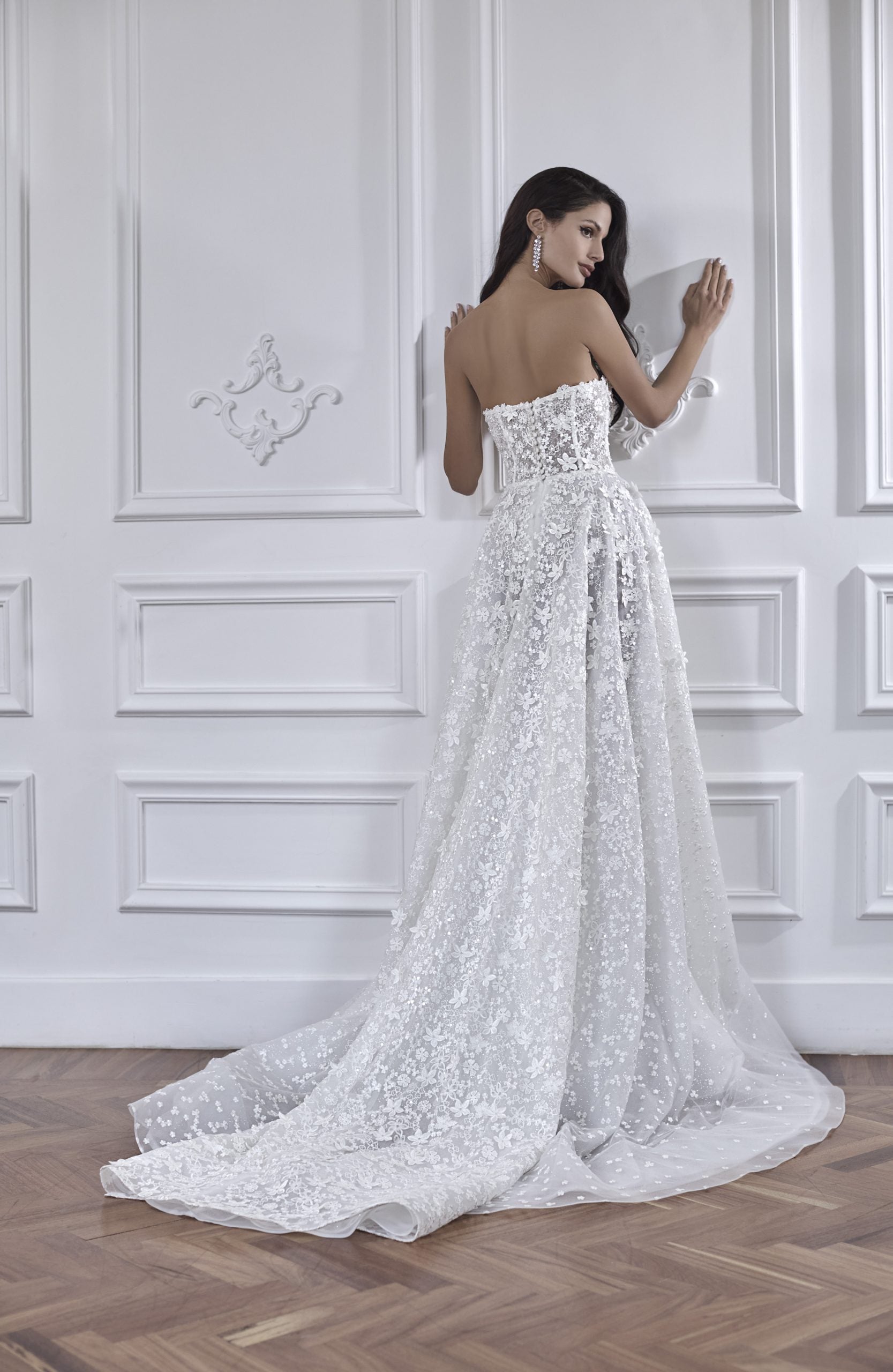 Strapless A-line Wedding Dress With 3D Floral Embroidery by Maison Signore - Image 2
