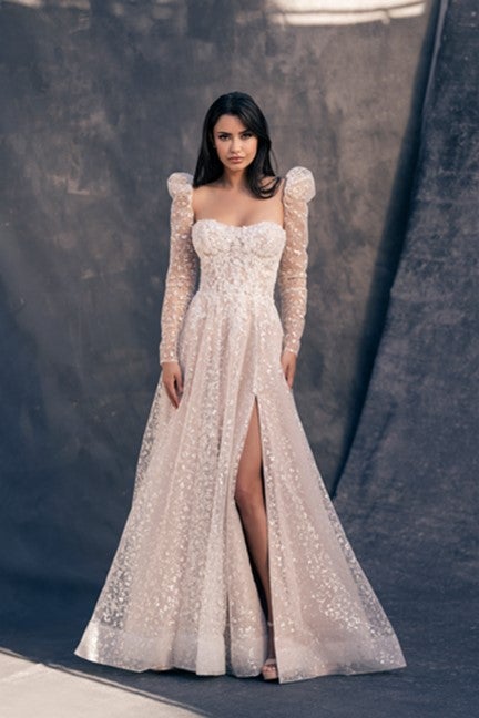 A-line Wedding Dress With Sparkle And Beaded Lace by Allure Bridals - Image 3