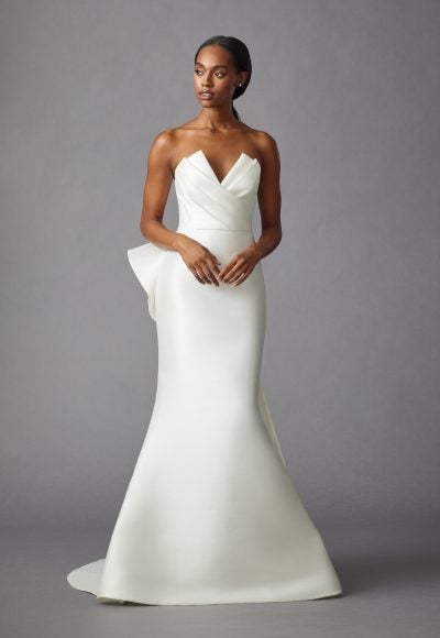 Strapless Fit And Flare Wedding Dress With Detachable Overskirt by Allison Webb