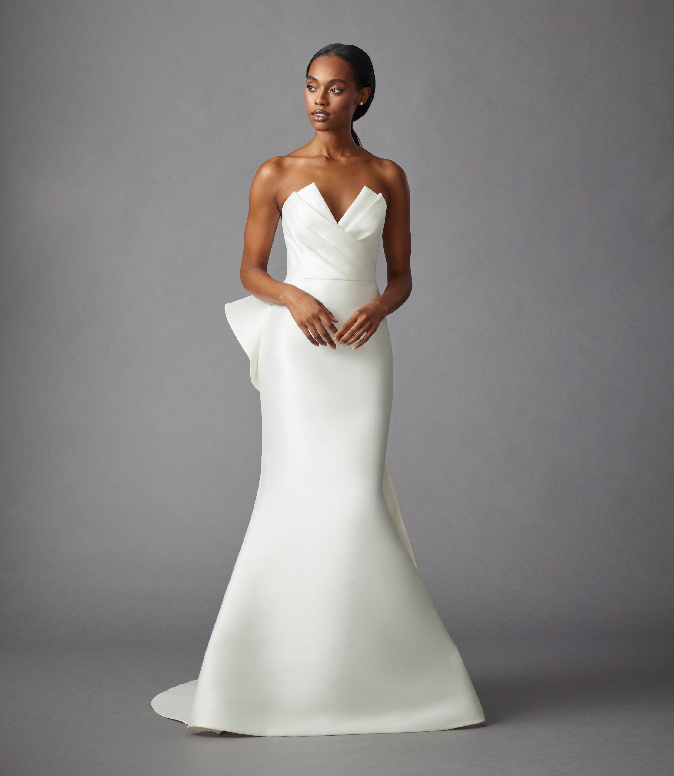 Strapless Fit And Flare Wedding Dress With Detachable Overskirt by Allison Webb - Image 1
