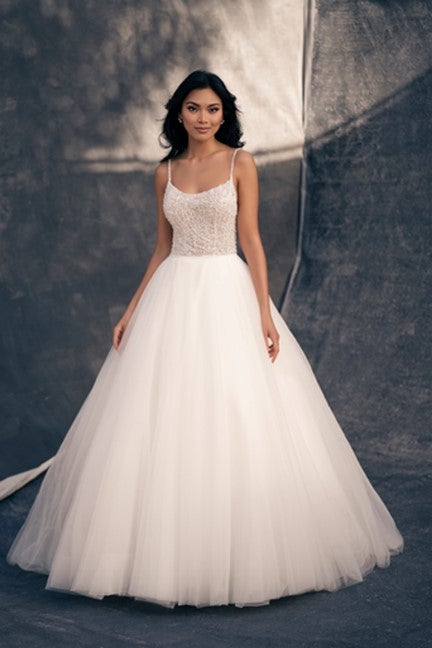 Beaded Ball Gown Wedding Dress With Tulle Skirt by Allure Bridals