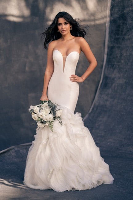 Strapless Mermaid Wedding Dress With Textured Skirt by Allure Bridals - Image 1