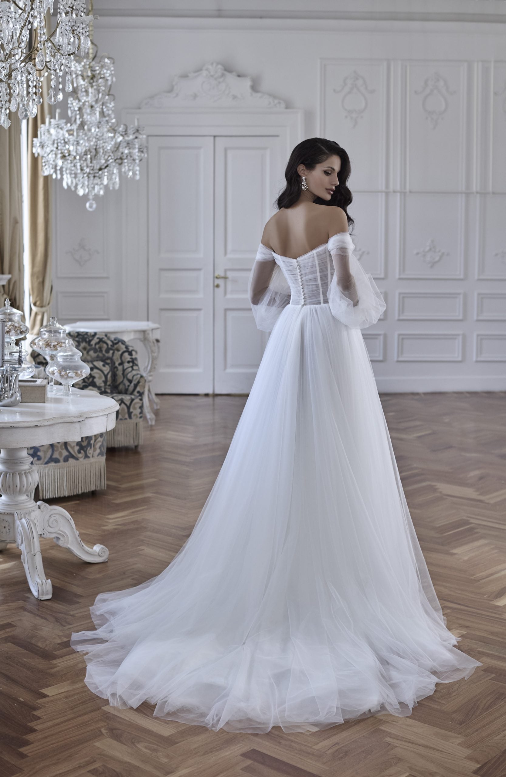 A-line Wedding Dress With Off The Shoulder Long Sleeves by Maison Signore - Image 2