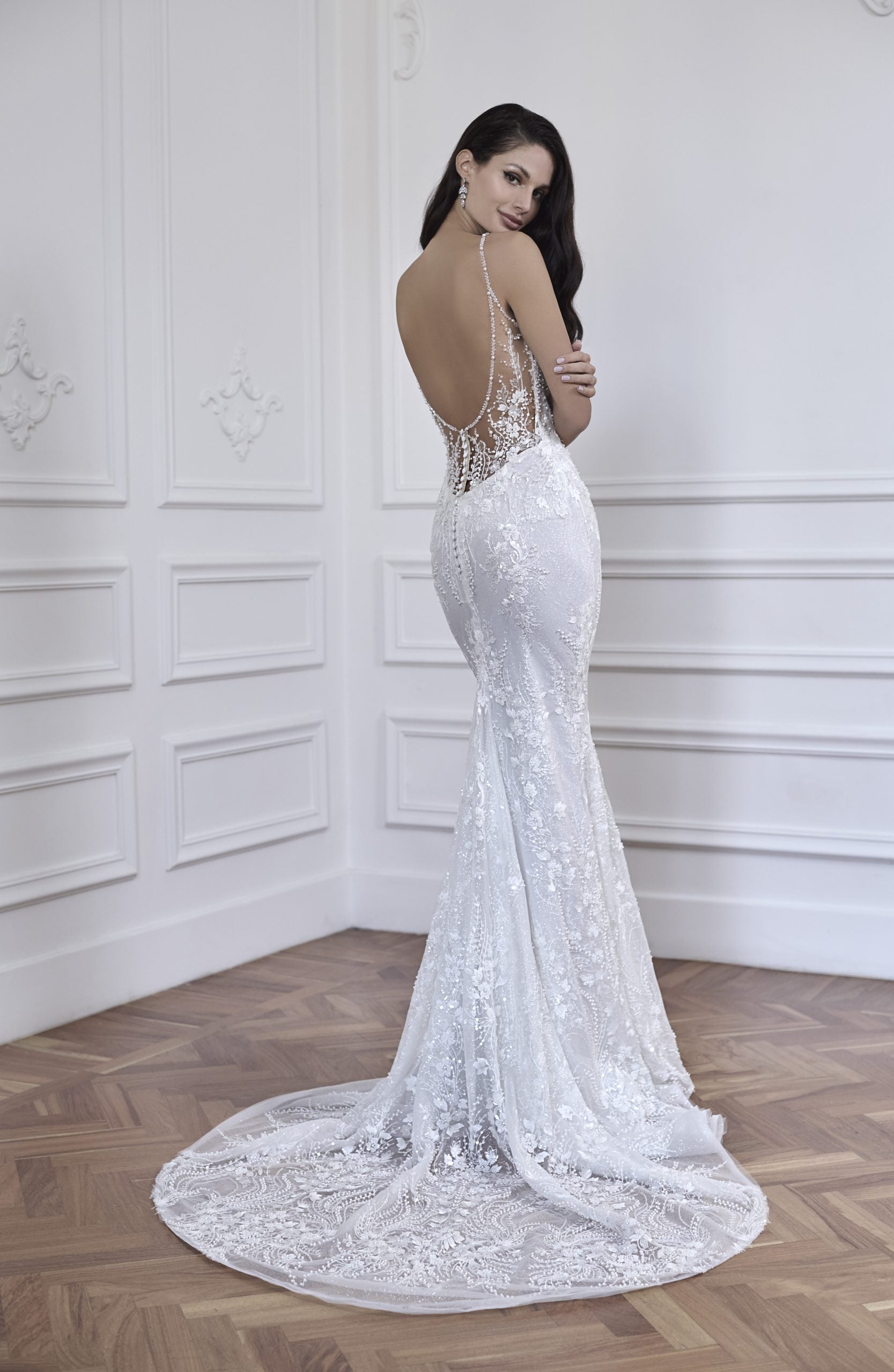 Fit And Flare Wedding Dress With Beaded 3D Floral Embroidery by Maison Signore - Image 2