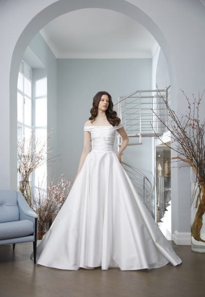 Off The Shoulder Ball Gown Wedding Dress by Peter Langner