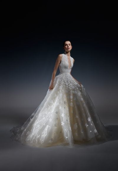 Sleeveless Ball Gown Wedding Dress With V-neckline by Peter Langner