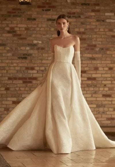 Strapless Ballgown Wedding Dress With Back Detail by Rivini