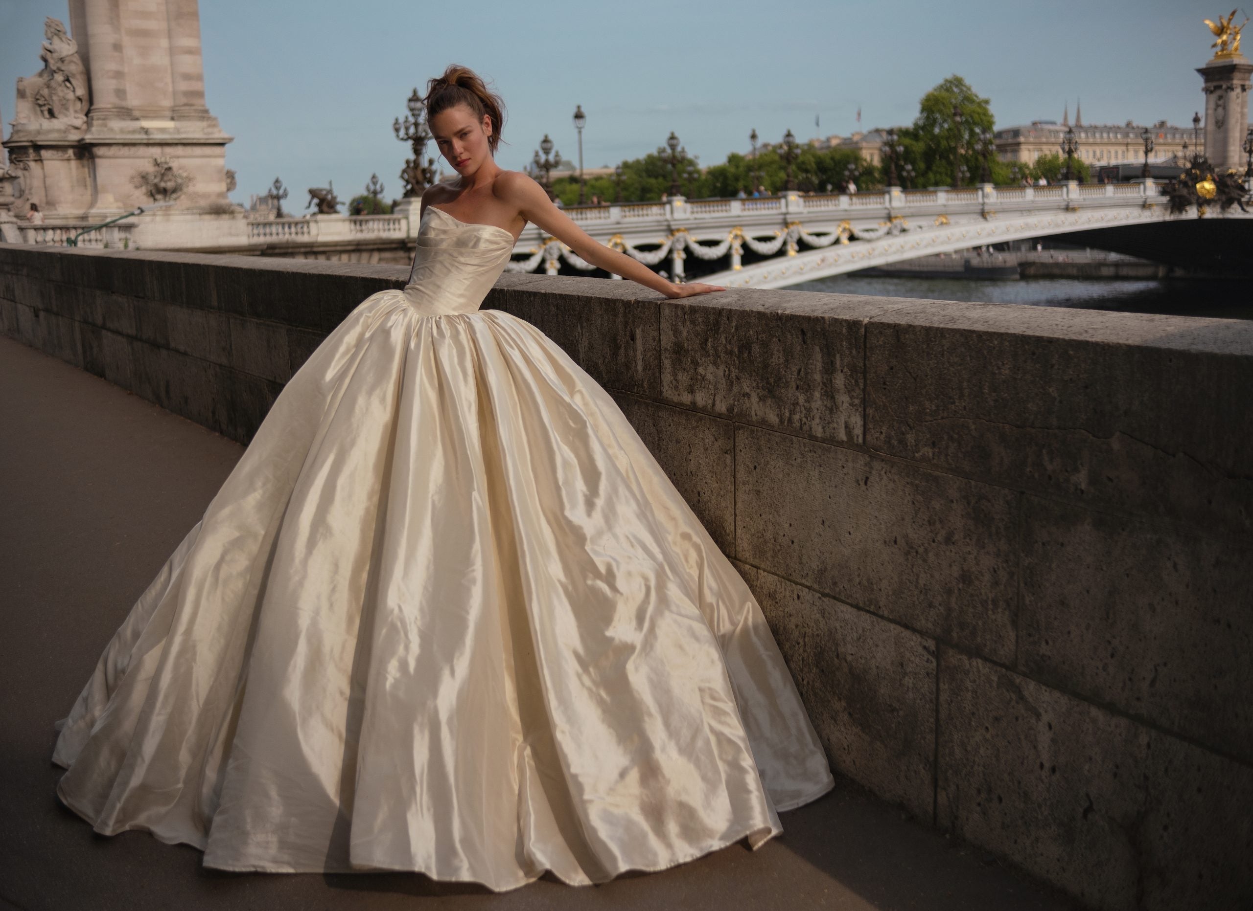 Strapless Ball Gown Wedding Dress by Nicole + Felicia