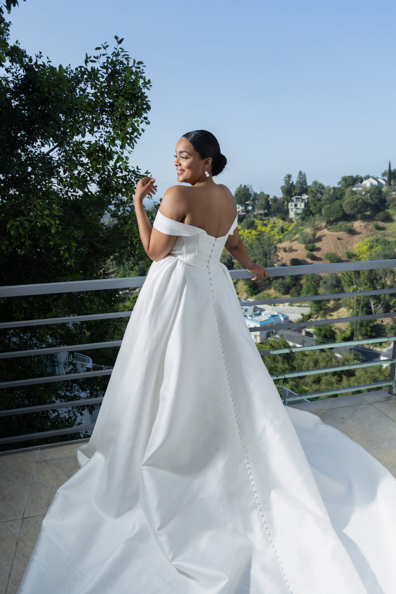 Detachable Off The Shoulder Ball Gown Wedding Dress With Corset Bodice by Martina Liana - Image 2
