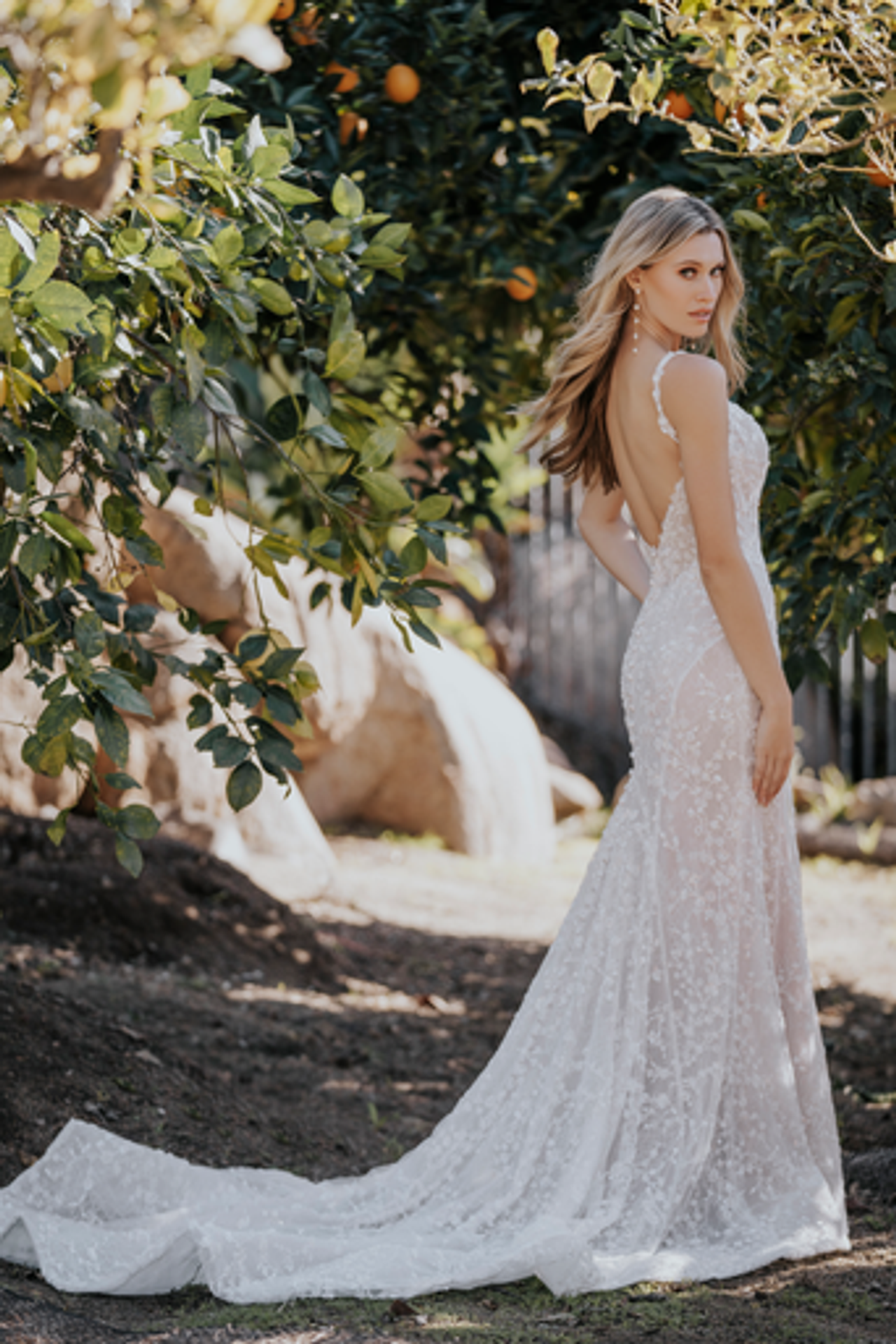 Romantic And Sexy Pearl-beaded Lace Gown by Allure Bridals - Image 3