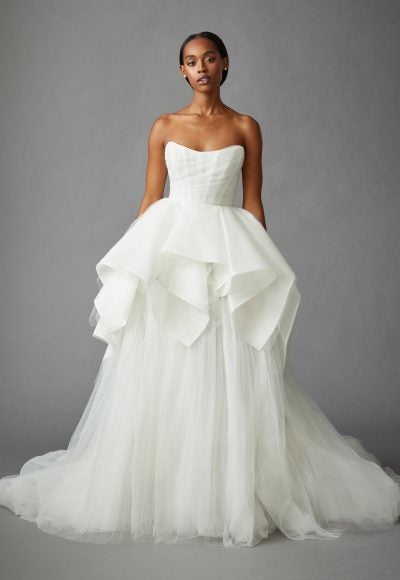 Strapless Ball Gown Wedding Dress With Corset Bodice by Allison Webb
