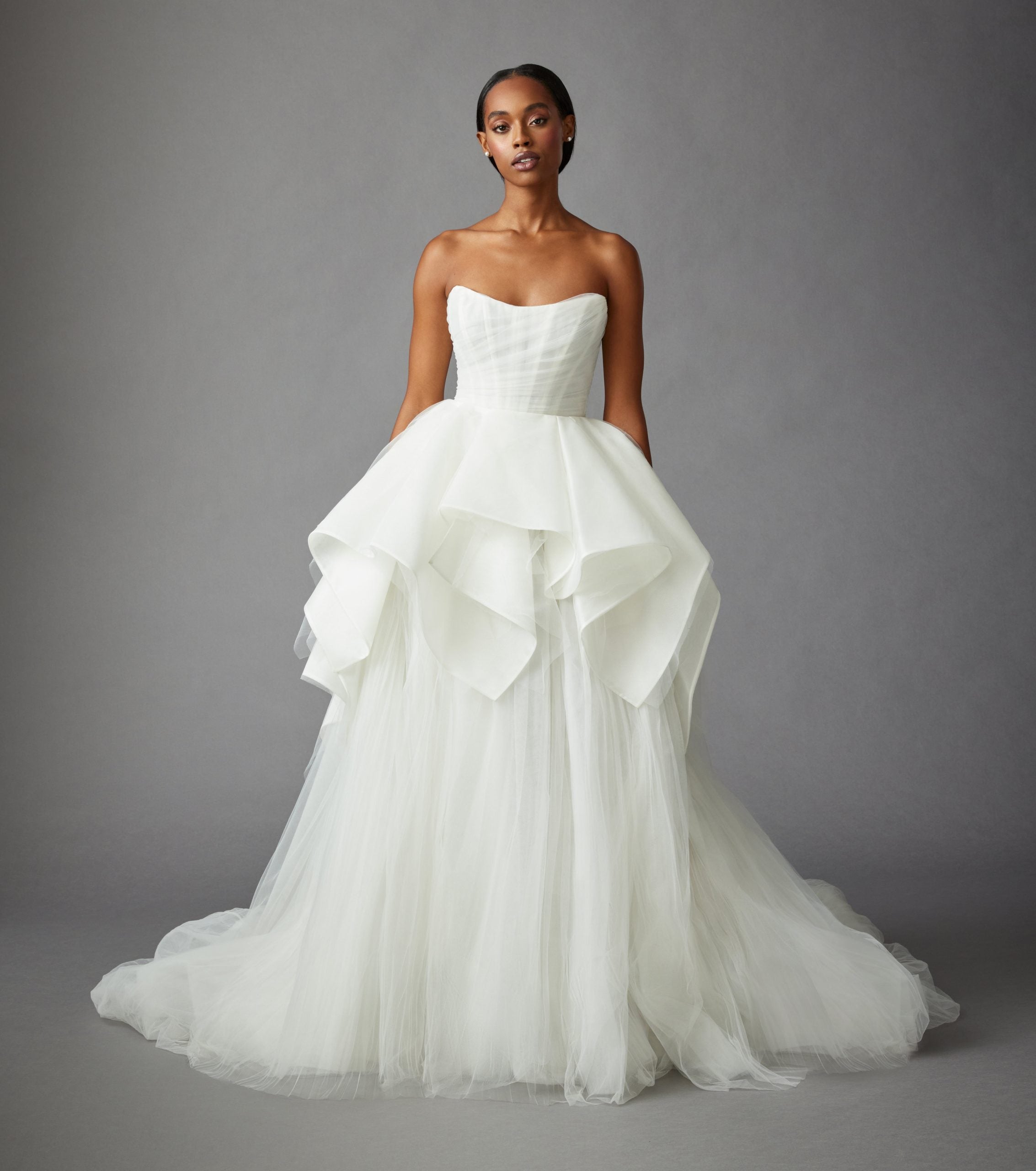 Strapless Ball Gown Wedding Dress With Corset Bodice by Allison Webb