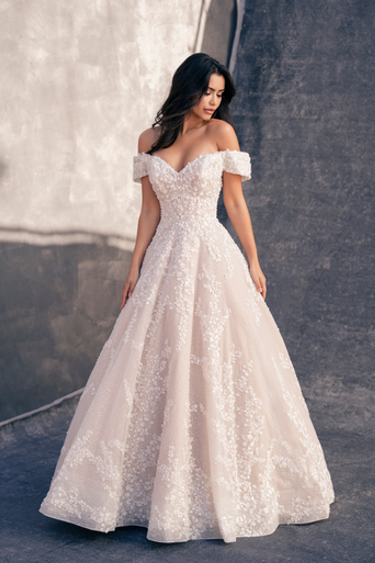 Tulle and Sheer Lace Ball Gown Wedding Dress | David's Bridal