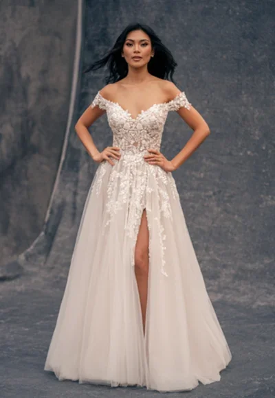 Romantic And Sexy Off-the-shoulder A-line by Allure Bridals