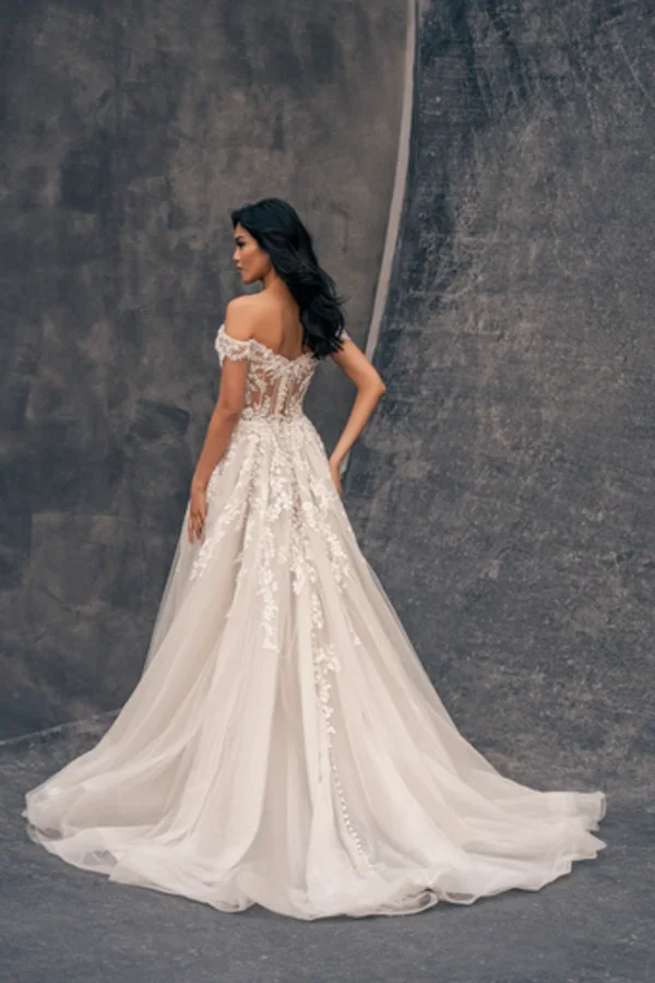 Plus-Size Sexy and Romantic A-line Wedding Dress With Slit by Allure Bridals - Image 3