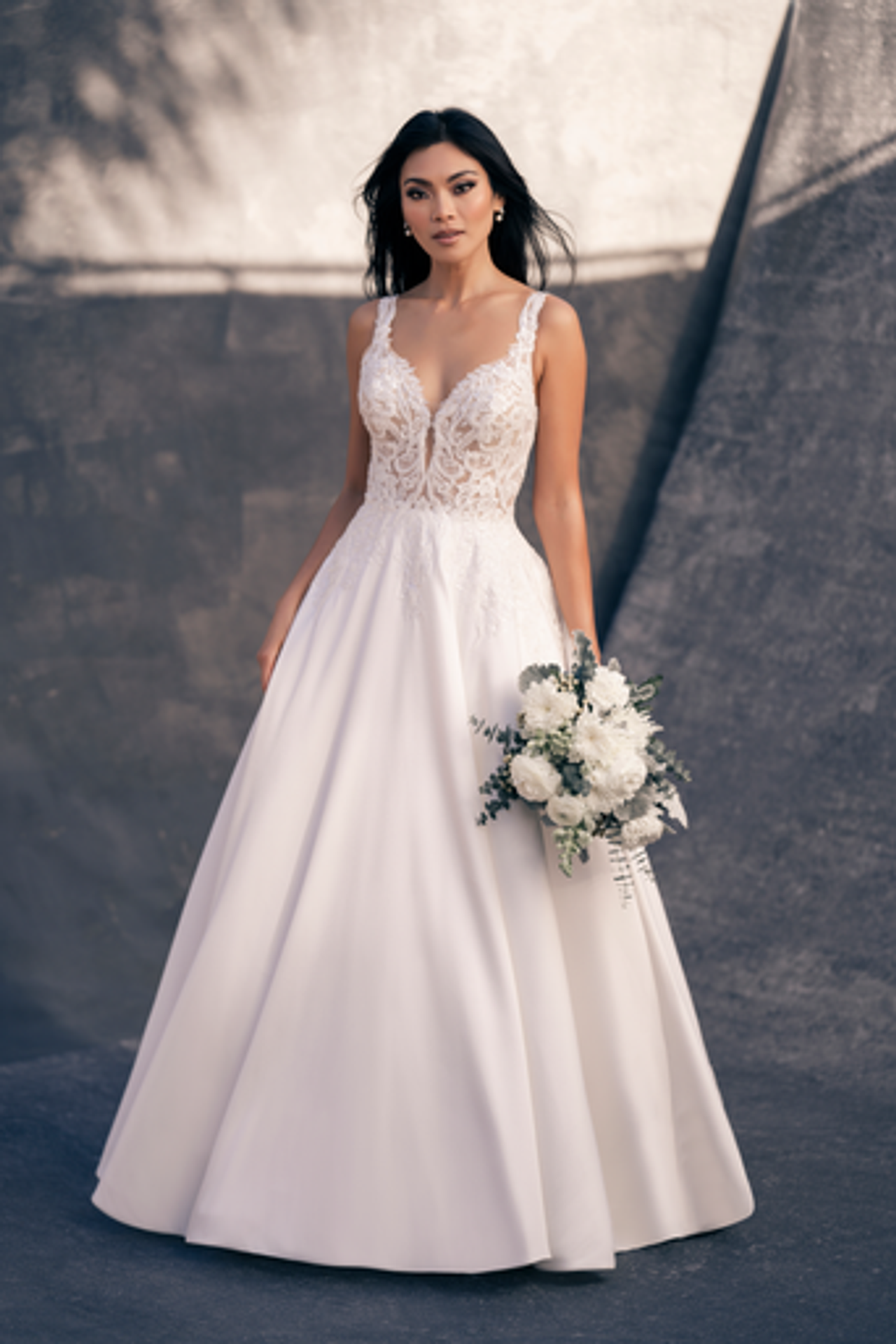 Classic Ballgown With Beaded Lace Appliques by Allure Bridals