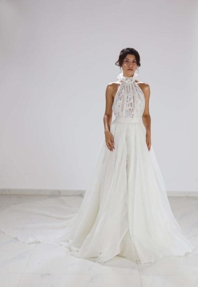 Romantic And Trendy Halter Silk Gown by Nadia Manjarrez