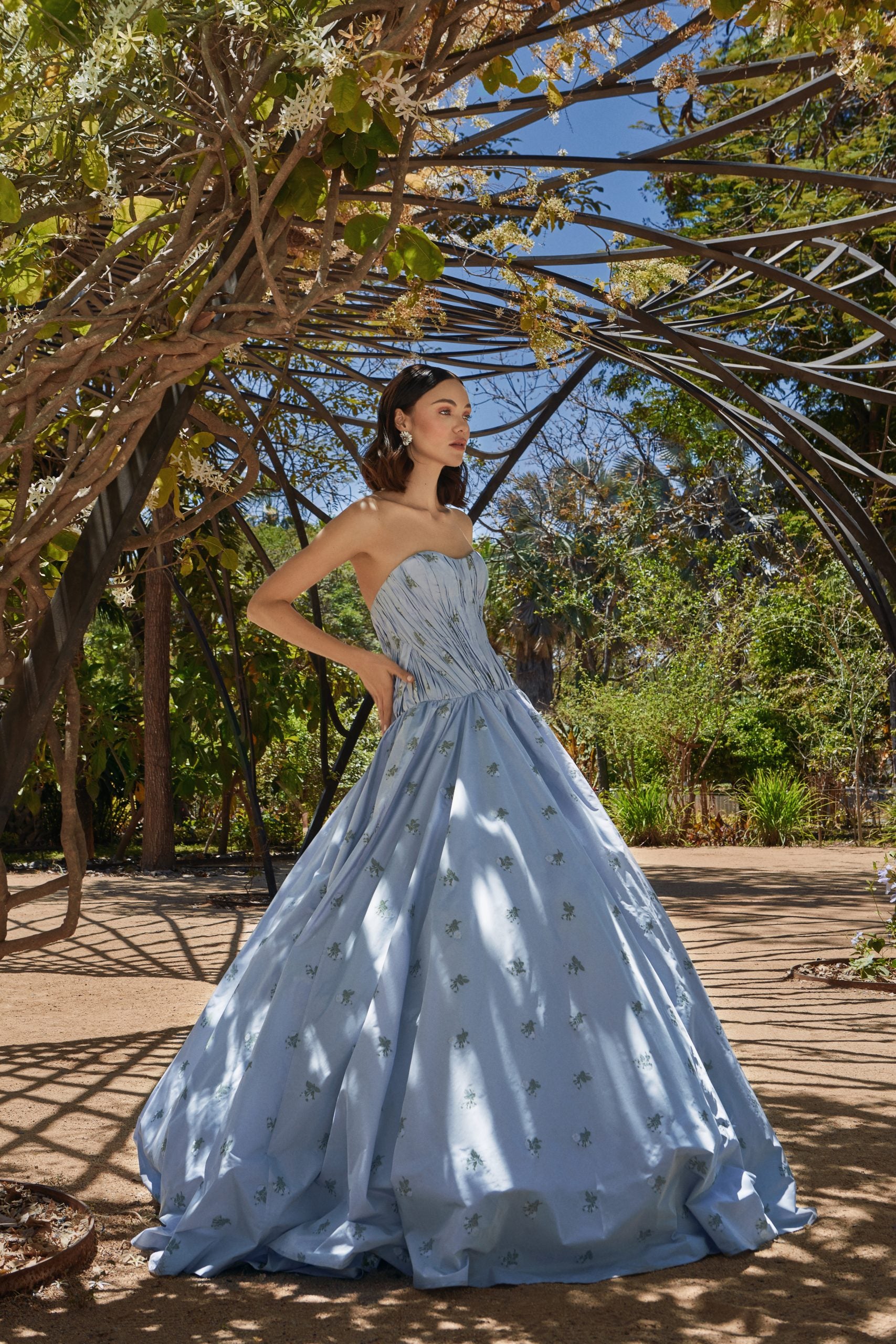 Romantic Blue Ball Gown With Sweetheart Neckline by Nadia Manjarrez - Image 3