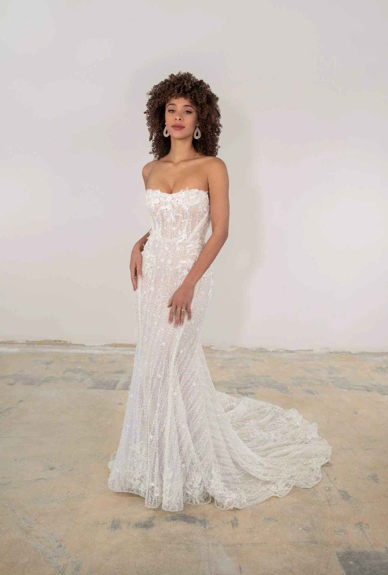 Sexy Couture Beaded Gown With Ruffled Overskirt by Martina Liana Luxe