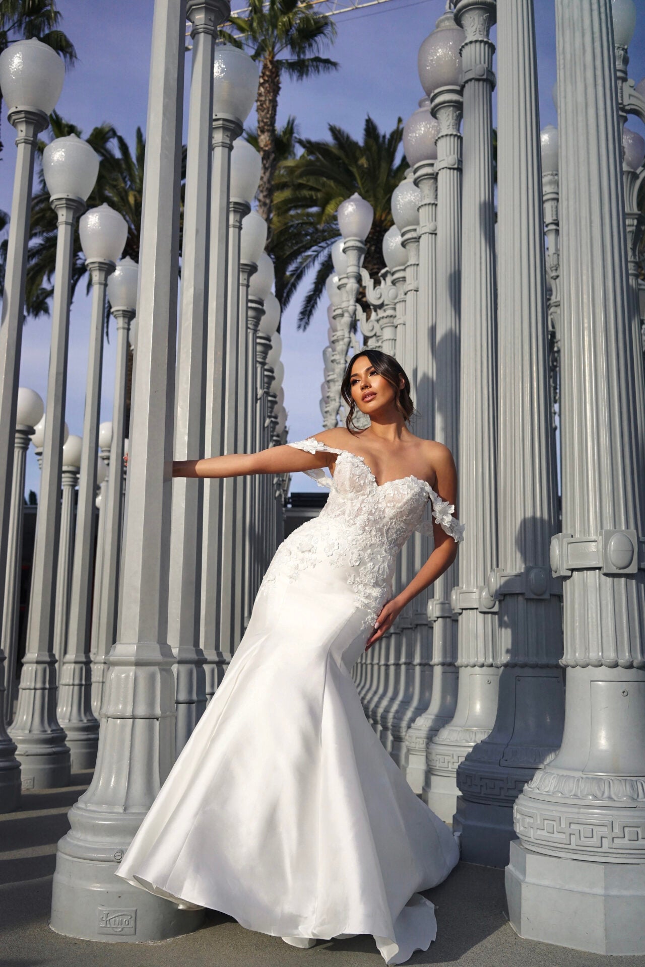 a classic wedding ballgown with a strapless embellished bodice and