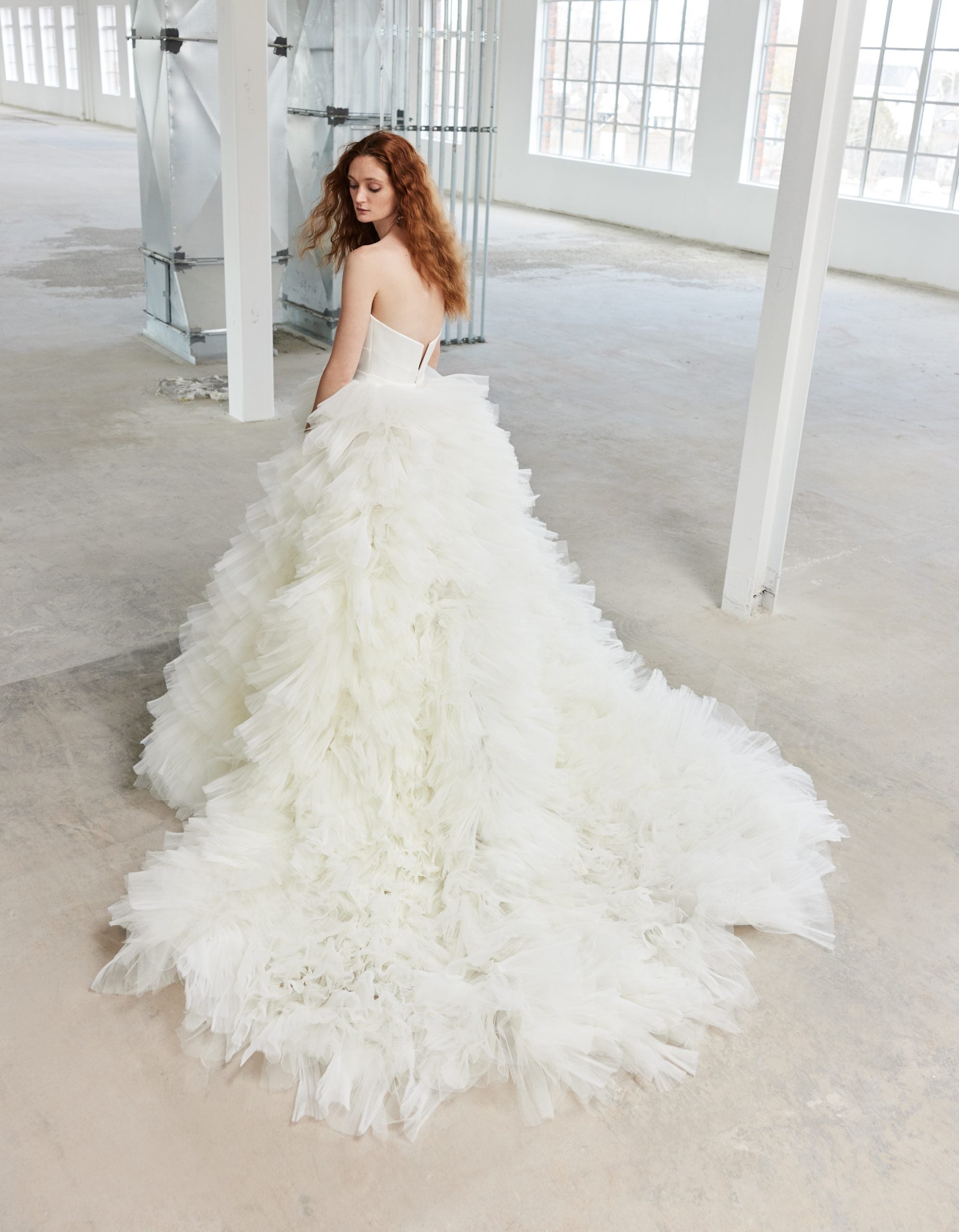 Voluminous Textured Modern Couture Ball Gown by Rivini - Image 1