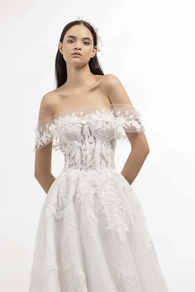 Romantic Couture, Off-the-shoulder Corset Gown by Tony Ward