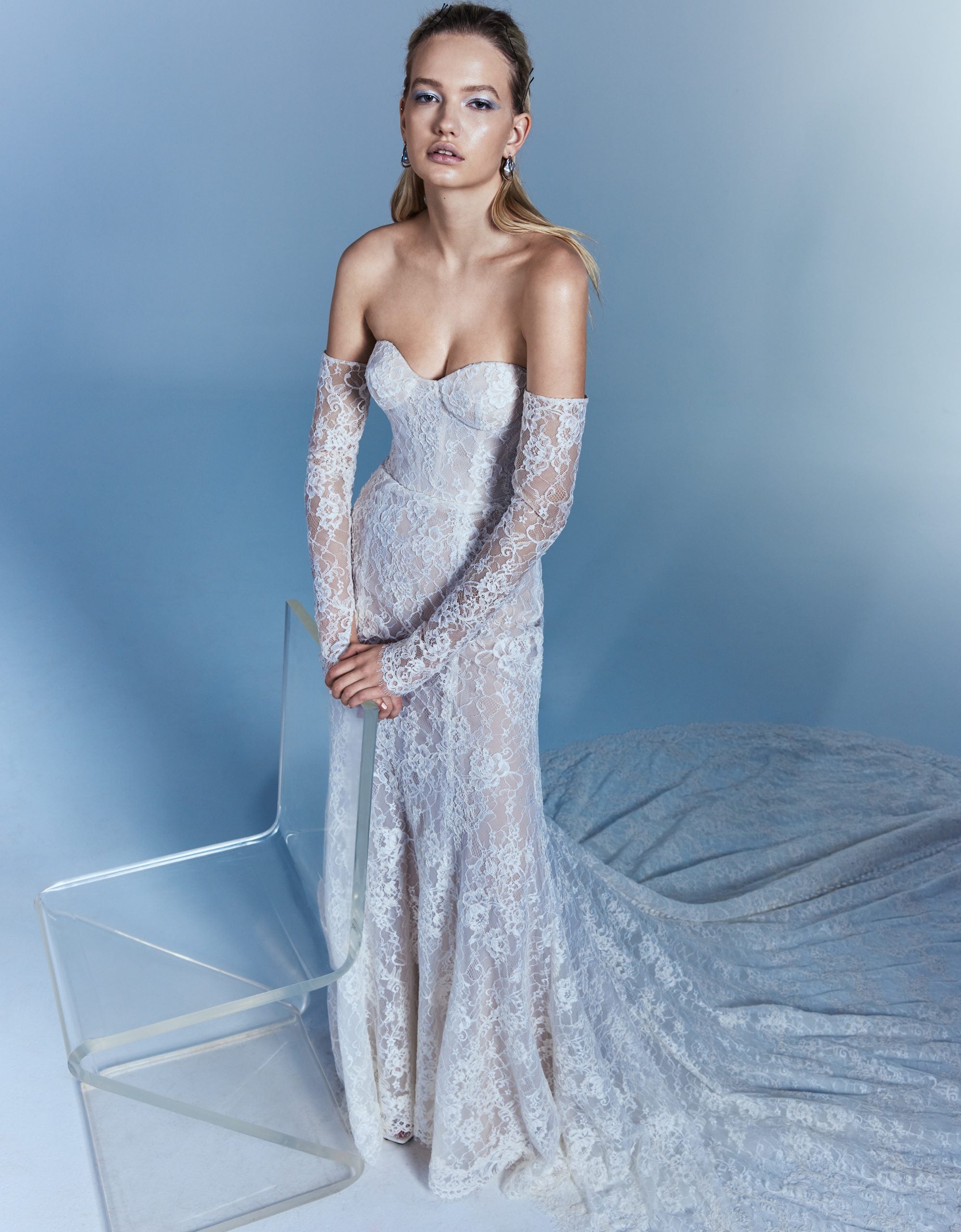 Sexy Fit And Flare Lace Gown With Dechaable Sleeves by Alyne by Rita Vinieris