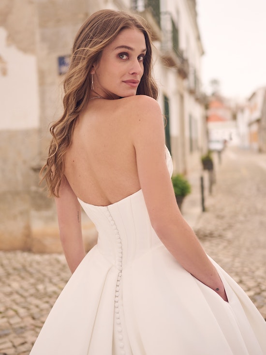 Simple Basque Waist Corset Gown by Maggie Sottero - Image 2