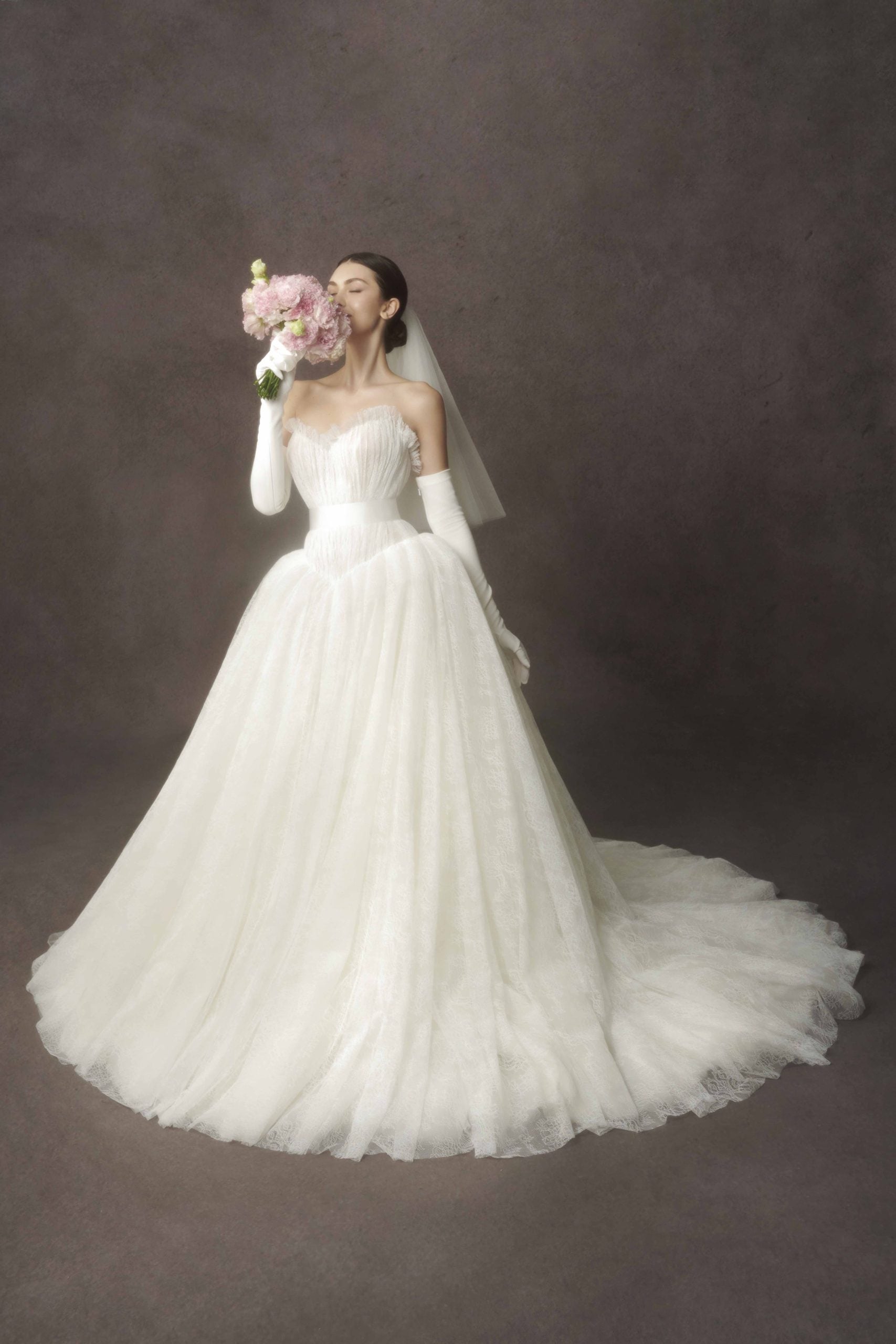 Lace Ballgown With Basque Waist by Nicole + Felicia - Image 3