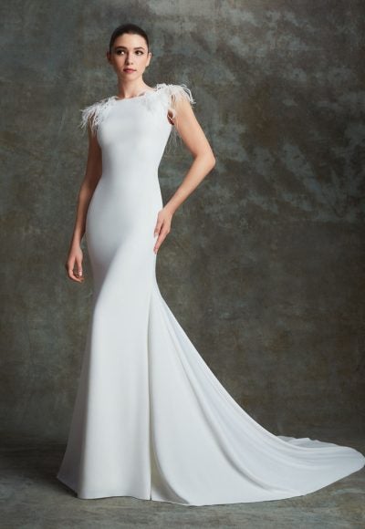 Sexy Modern Cap Sleeve Mermaid Gown by Alberto Palatchi