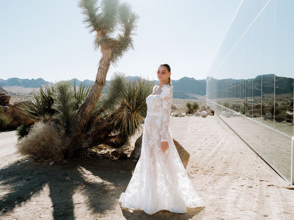 High Neck Lace Ballgown Wedding Dress With Long Sleeves | Kleinfeld Bridal